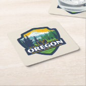 State Pride | Oregon Vierkante Kartonnen Onderzetter (Schuin)