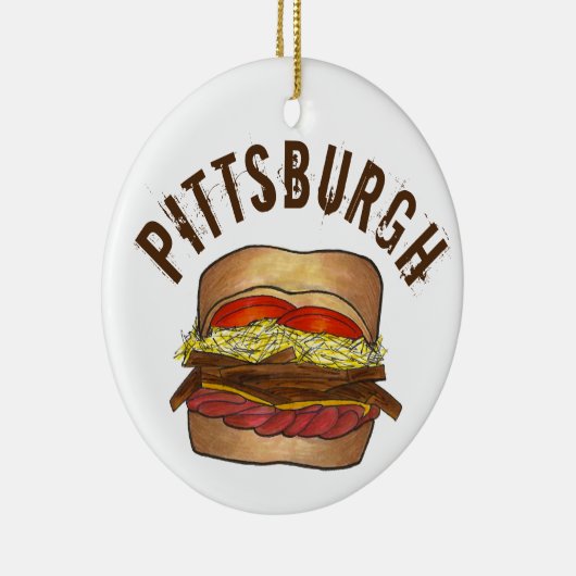 State Pride Pittsburgh Pennsylvania Sandwich Keramisch Ornament (Rechts)