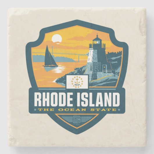 State Pride | Rhode Island Stenen Onderzetter (Voorkant)