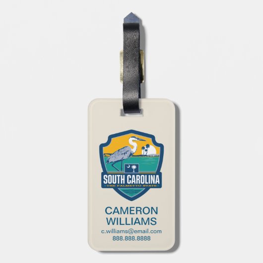 State Pride | South Carolina Bagagelabel (Achterkant verticaal)