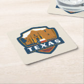 State Pride | Texas Vierkante Kartonnen Onderzetter (Schuin)