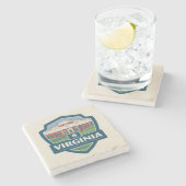 State Pride | Virginia Stenen Onderzetter (Zijkant)