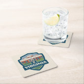 State Pride | Virginia Vierkante Kartonnen Onderzetter (Insitu)