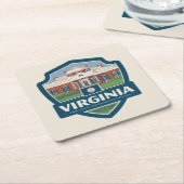 State Pride | Virginia Vierkante Kartonnen Onderzetter (Schuin)