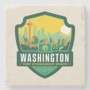 State Pride Washington Stenen Onderzetter