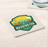 State Pride | Washington Vierkante Kartonnen Onderzetter (Schuin)