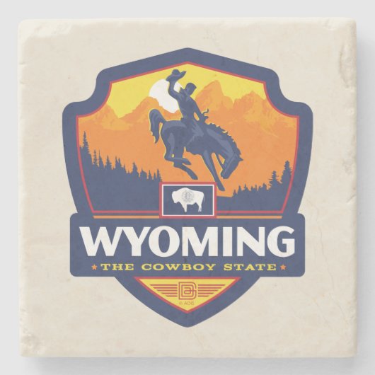 State Pride | Wyoming Stenen Onderzetter (Voorkant)