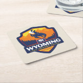 State Pride | Wyoming Vierkante Kartonnen Onderzetter (Schuin)