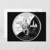 State Quarter van Illinois Reverse Side Faux Briefkaart (Voorkant / Achterkant)