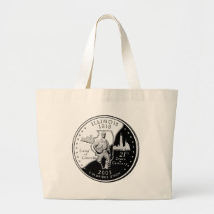 State Quarter van Illinois Reverse Side Faux Grote Tote Bag