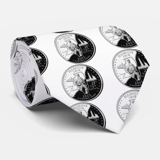 State Quarter van Illinois Reverse Side Faux Stropdas (Opgerold)