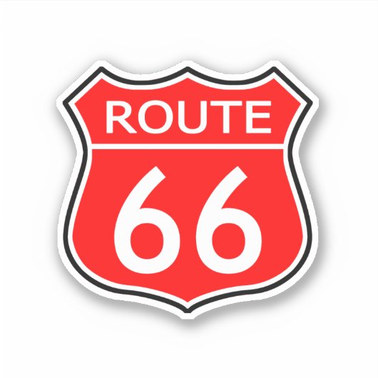 State Route 66 Reizen Sticker Rood (Voorkant)