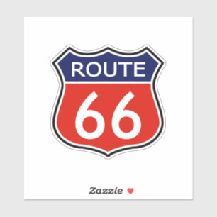 State Route 66 Reizen Sticker Rood en Blauw
