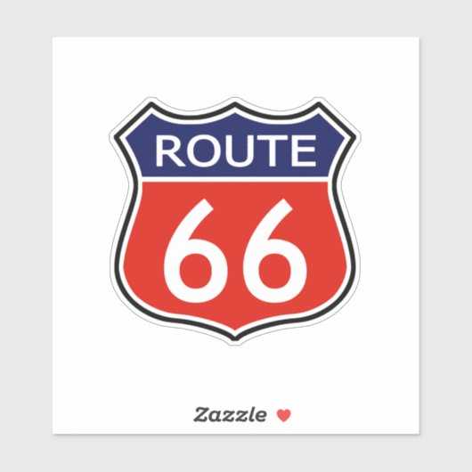State Route 66 Reizen Sticker Rood en Blauw (Vel)