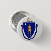 State Seal of Massachusetts Ronde Button 3,2 Cm (Voorkant /achterkant)