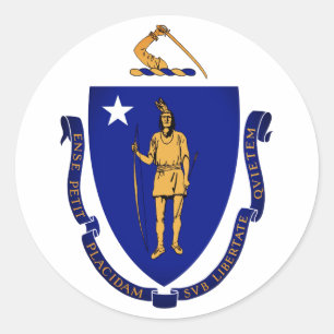 State Seal of Massachusetts Ronde Sticker