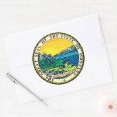 State Seal of Montana (VS) Ronde Sticker (Envelop)