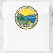 State Seal of Montana (VS) Ronde Sticker (Tas)
