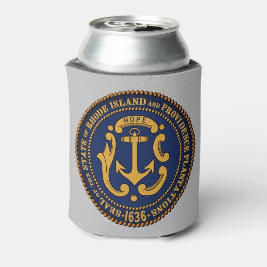State Seal of Rhode Island Blikjeskoeler (Blikje Achterkant)