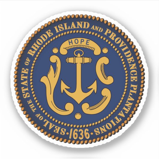 State Seal of Rhode Island Sticker (Voorkant)