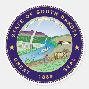 State Seal of South Dakota Ronde Sticker