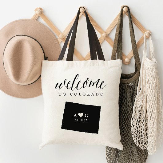 State Silhouette Wedding Welcome Tas | Colorado