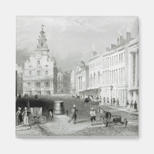 State Street, Boston, gegraveerd door S.Lacey Magneet