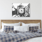State Street Clock | Zwart-wit landschap Canvas Afdruk (Insitu (Slaapkamer))