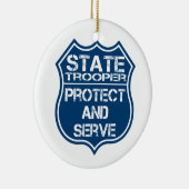 State Trooper Police Badge Protect and Serve Keramisch Ornament (Rechts)