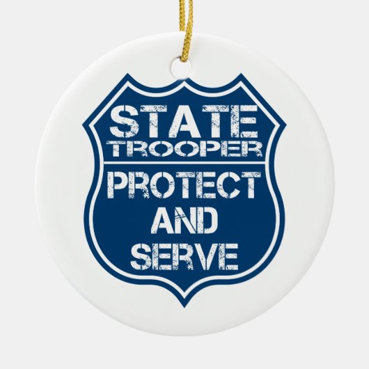 State Trooper Police Badge Protect and Serve Keramisch Ornament (Voorkant)