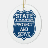 State Trooper Police Badge Protect and Serve Keramisch Ornament (Links)