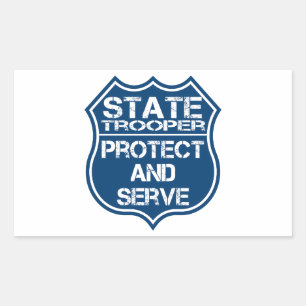 State Trooper Police Badge Protect and Serve Rechthoekige Sticker