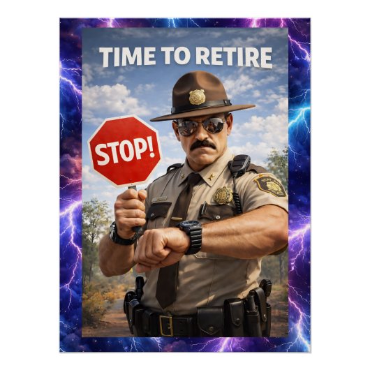 State trooper to retire law-enforcement poster (Devant)