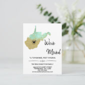*~* STATE WEST VIRGINIA New Home Address Moving -  Aankondigingskaart (Staand voorkant)