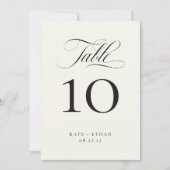 STATELY CALLIGRAPHY Table Number Card Kaart (Voorkant)