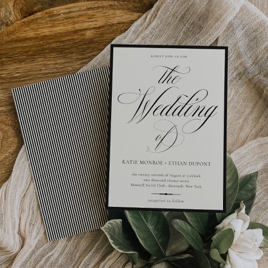 Stately Calligraphy Wedding Invitation