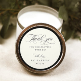 STATELY CALLIGRAPHY Wedding Thank You Ronde Sticker