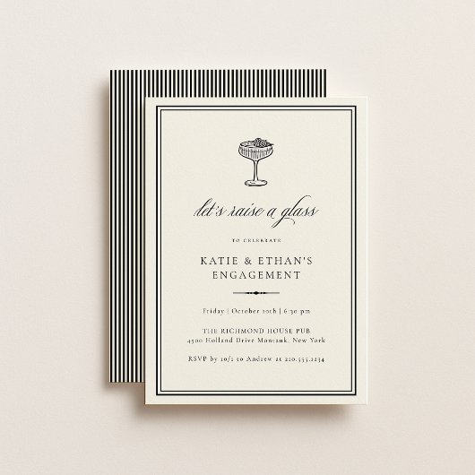 Stately Raise A Glass Invitation Kaart