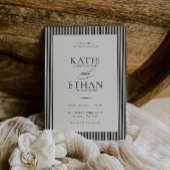 Stately Stripes Frame Wedding Invitation