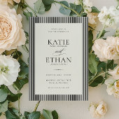 Stately Stripes Frame Wedding Invitation