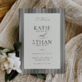 Stately Stripes Frame Wedding Invitation