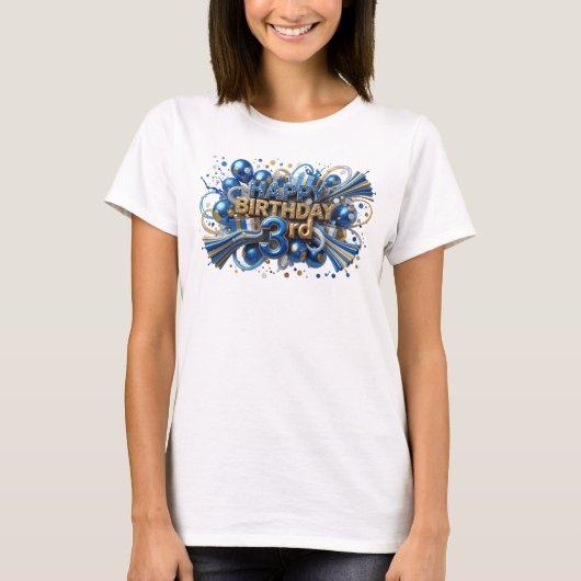 Statement Blue VERJAARDAG 3RD Shirt Ontwerp (Voorkant)