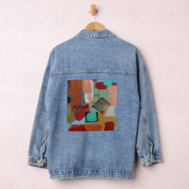 Statement Denim Jasje met Abstracte Kunst Jacket