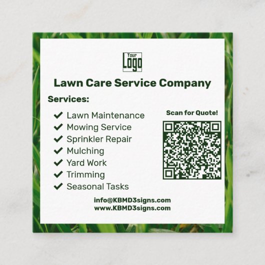 Statement Garden Maintenance Logo QR Code CTA Vierkante Visitekaartje (Voorkant)