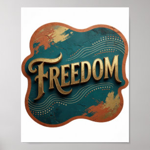 Statement Gold FREEDOM Slogan Ontwerp Poster