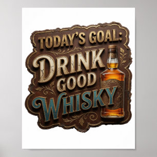 Statement Goud DRINK GOEDE WHISKY Poster