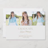 Statement Name Multi Photo Gold Graduparty Kaart (Voorkant)
