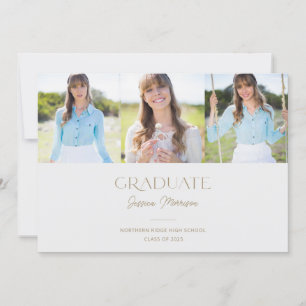 Statement Name Multi Photo Gold Graduparty Kaart