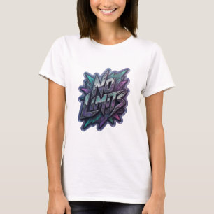 Statement Paars NO LIMITS 3D tekstkunst T-shirt