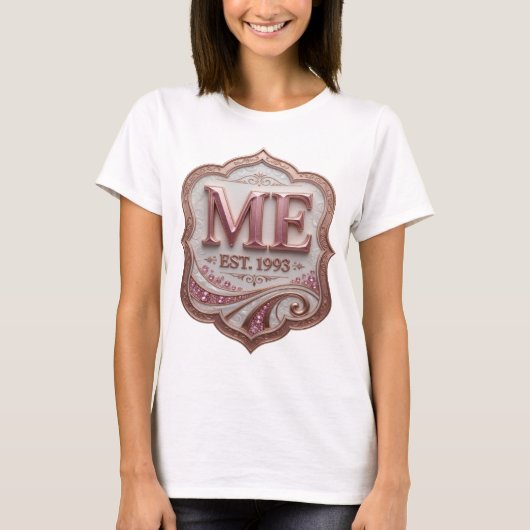 Statement Pink ME EST 1993 Statement Design T-shirt (Voorkant)